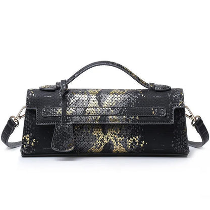 Ostrich Print PU Leather Shoulder Bag