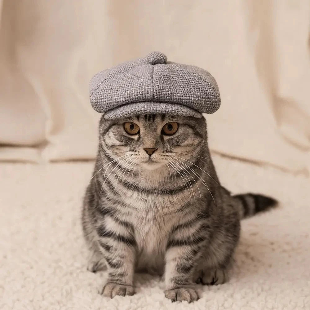 Retro Pet Beret Hat Costume Accessory