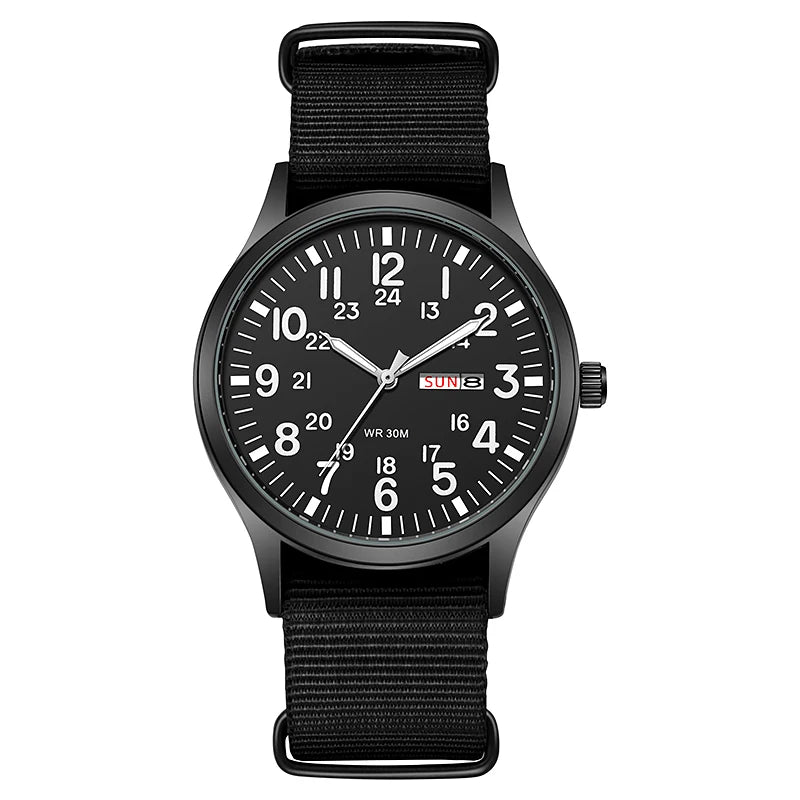 Men's Field Watch Nylon Strap Quartz Military Watch