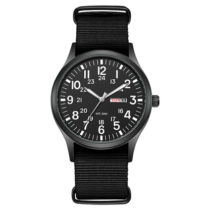 Men's Field Watch Nylon Strap Quartz Military Watch