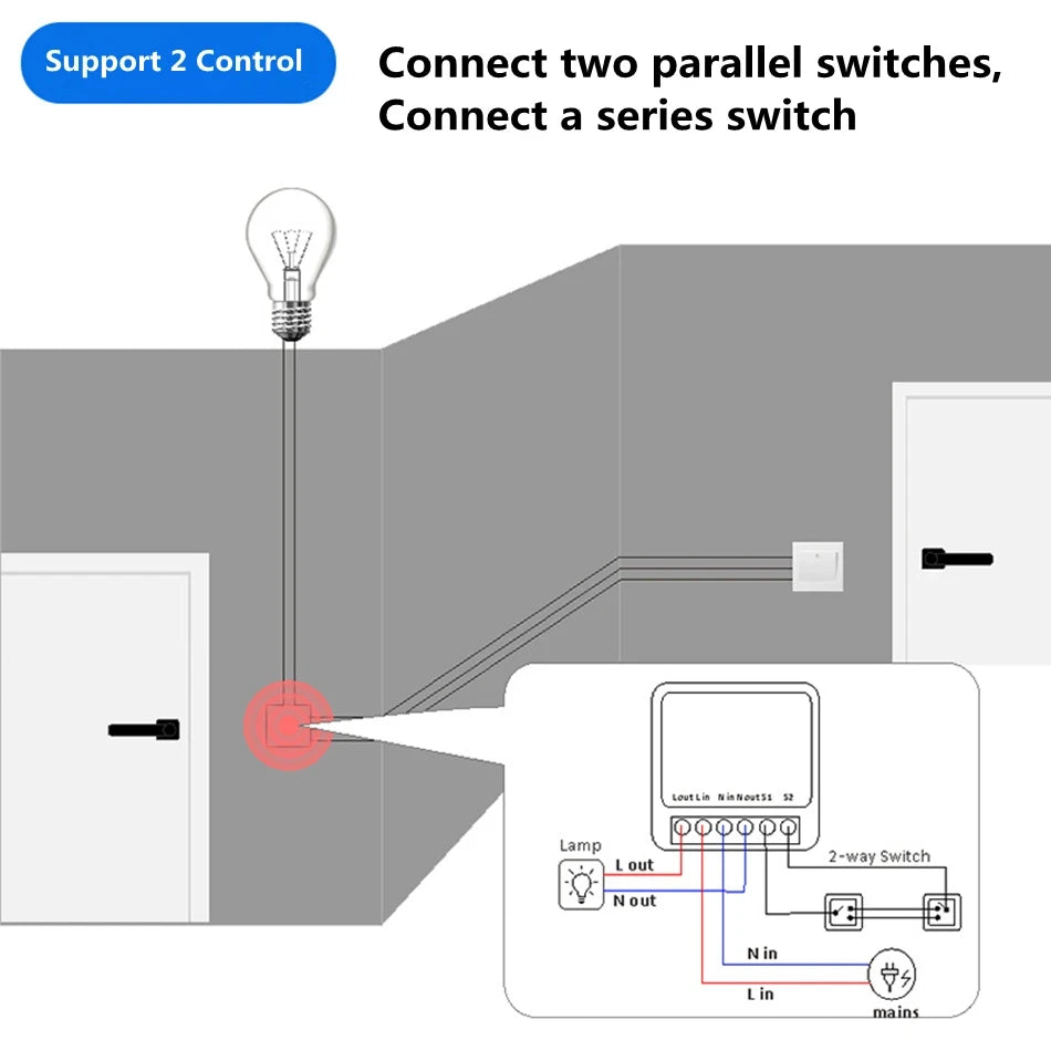 Mini WiFi Smart Switch Module 16A
