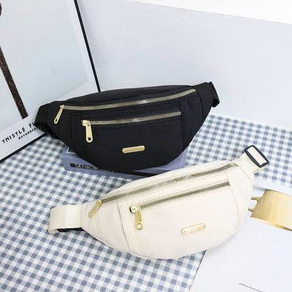 Multi-Layer Nylon Waist Bag with Adjustable Strap