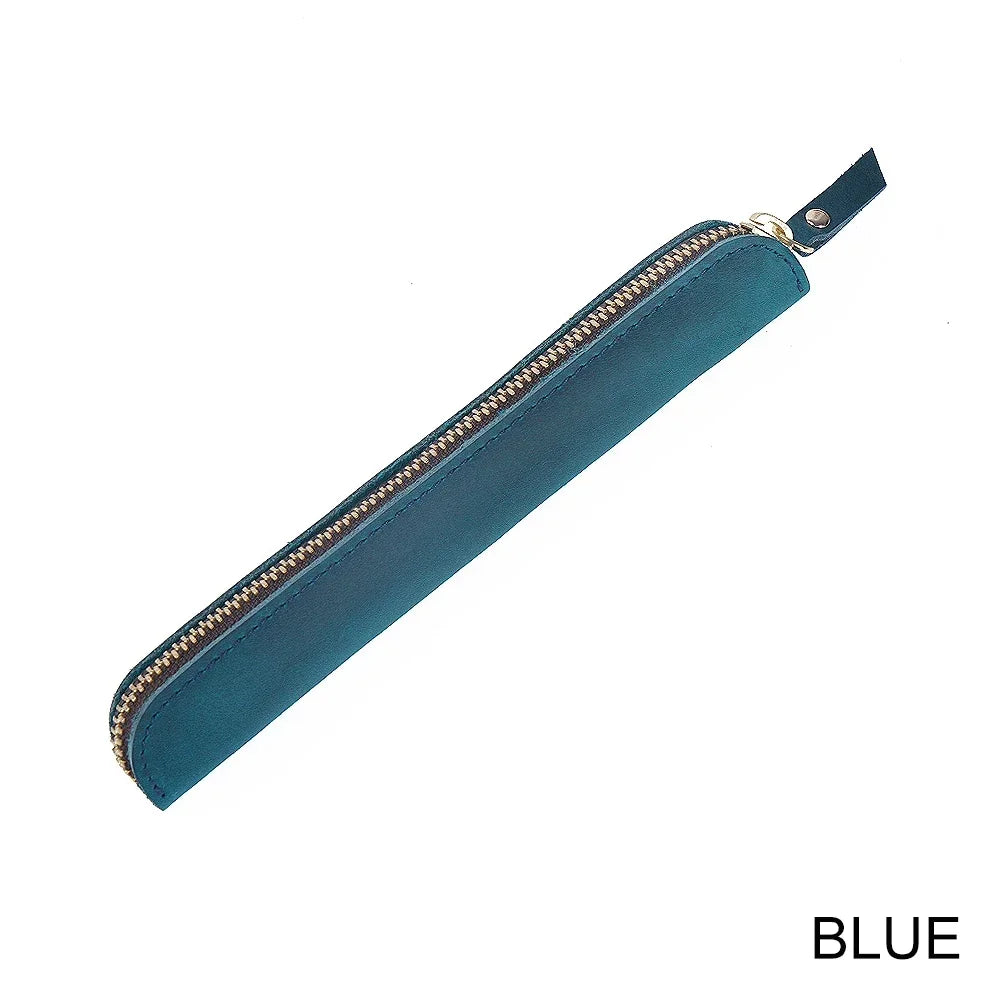 Vintage Genuine Leather Pencil Case