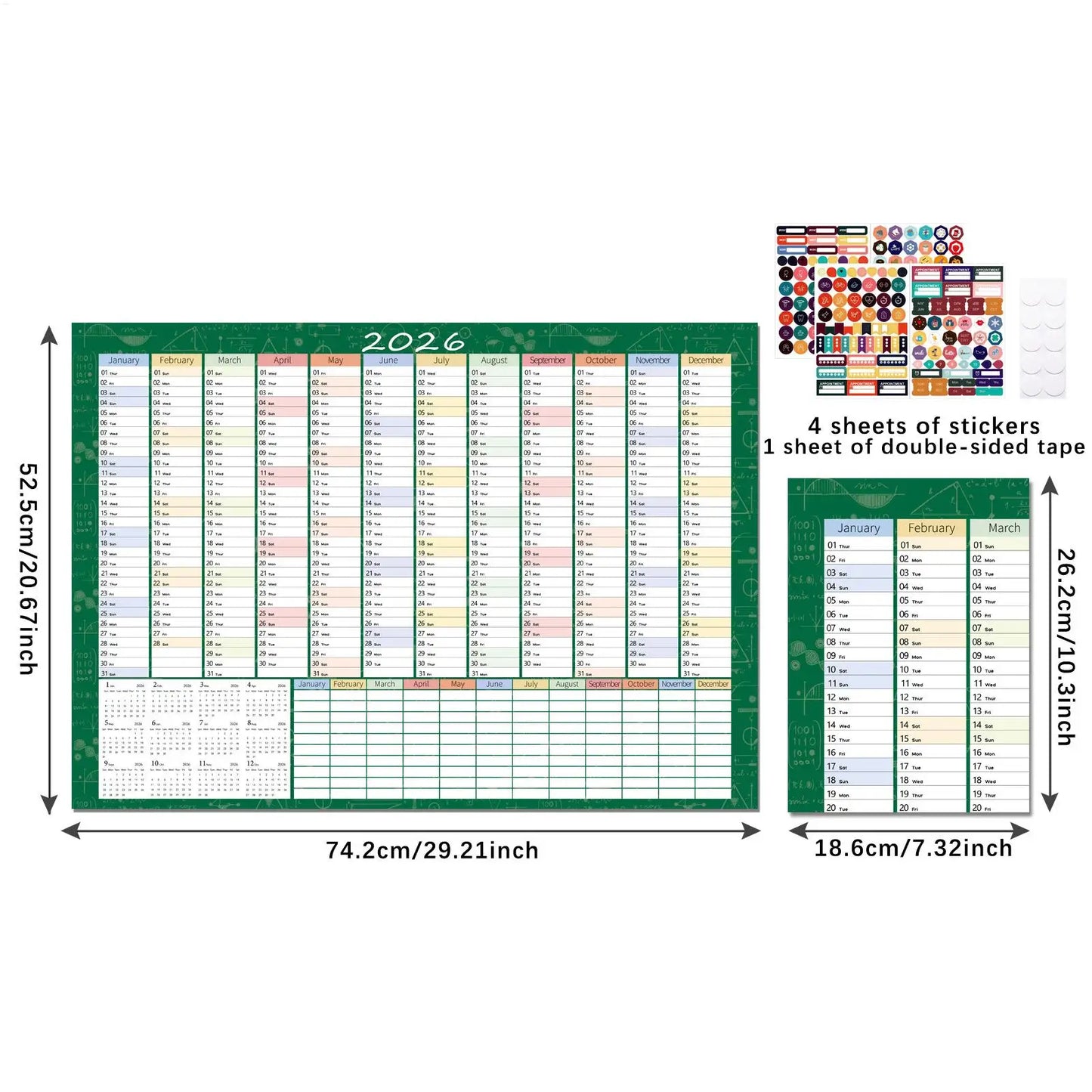 Large Writable Annual Planning Calendar Poster