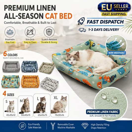 Linen Cooling Pet Sofa Bed