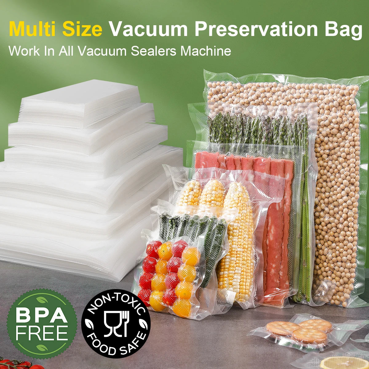 100-Pack BPA-Free Vacuum Sealer Bags