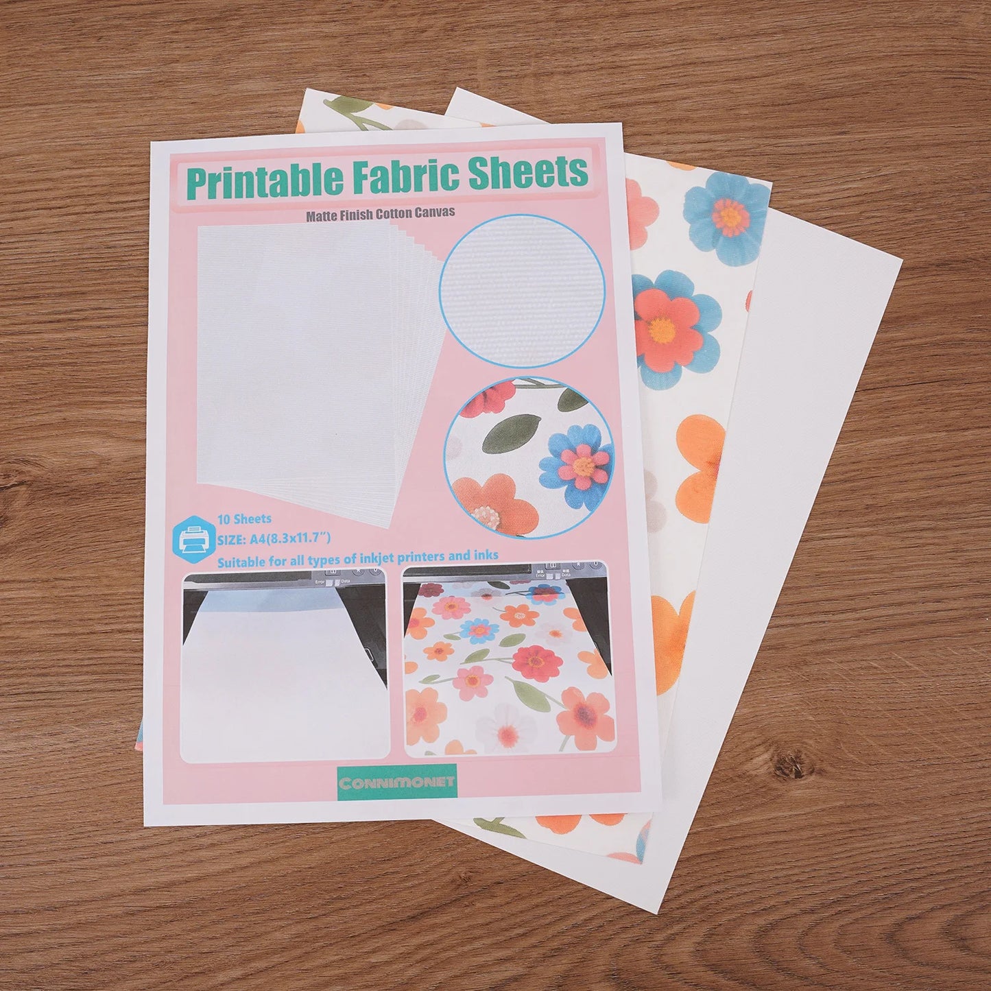 Printable Cotton Canvas Fabric Sheets for Inkjet Printers