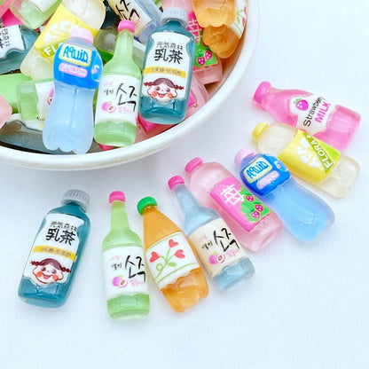 10Pcs New Kawaii Cute Fruit Beverage Plastic Toys