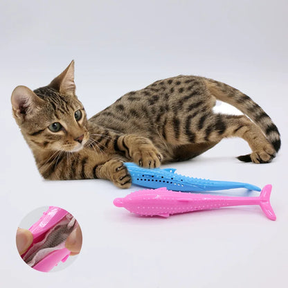 Interactive Fish-Shaped Silicone Cat Toy for Dental Care