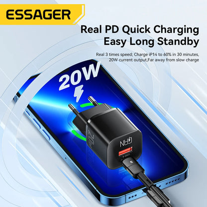 Essager 20W GaN Dual-Port Fast Charger
