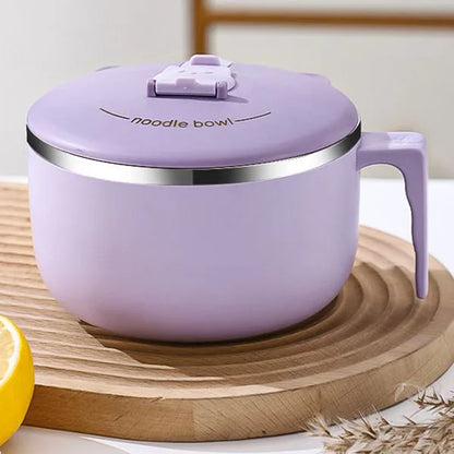 304 Stainless Steel Instant Noodle Bowl with Lid