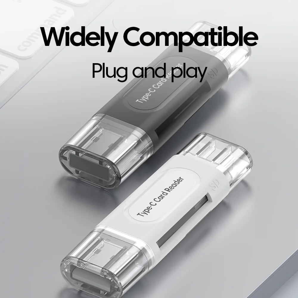 4-in-1 USB & USB-C SD/TF Card Reader