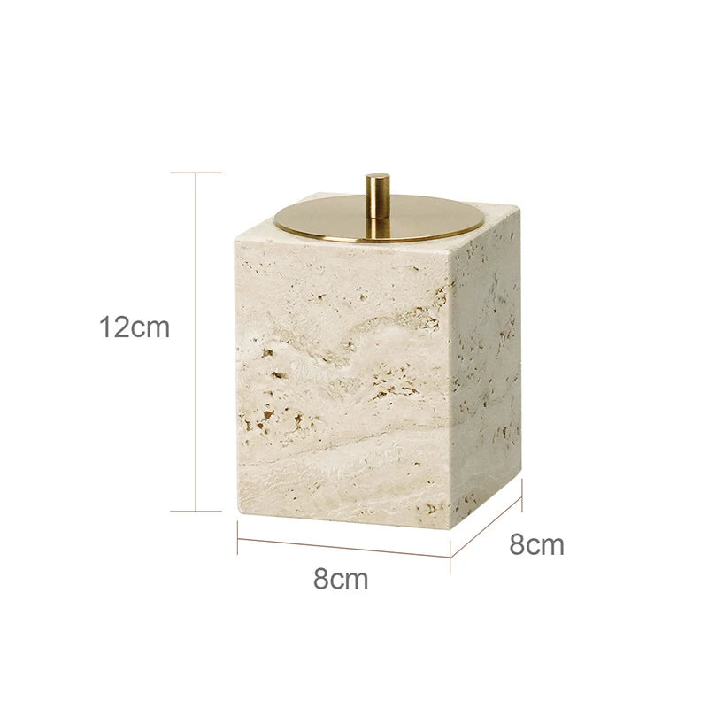 Travertine-Style Bathroom Accessories Set