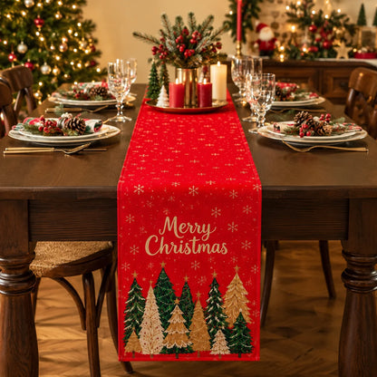 Christmas Tree & Snowflake Table Runner