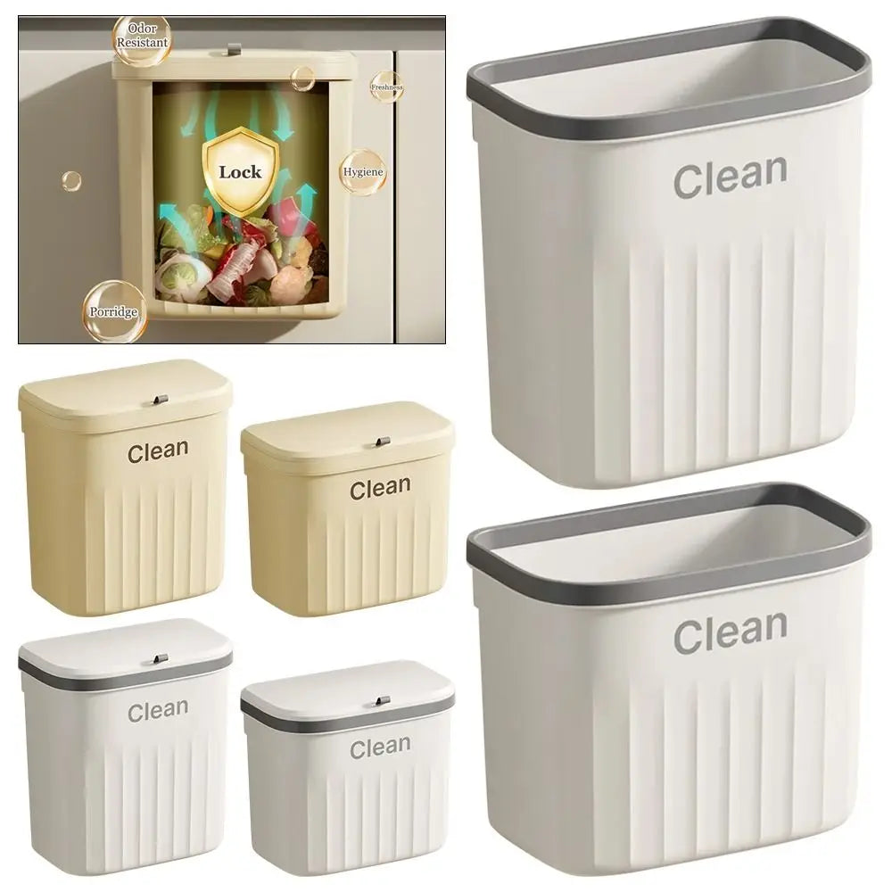 Wall-Mounted Under Sink Trash Can with Lid – 8.5L & 12L