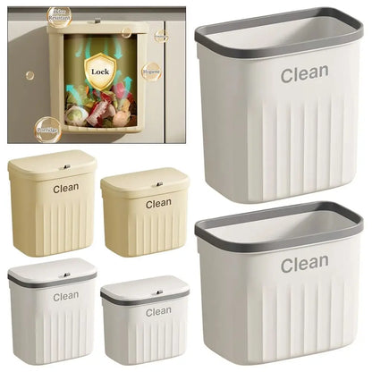 Wall-Mounted Under Sink Trash Can with Lid – 8.5L & 12L