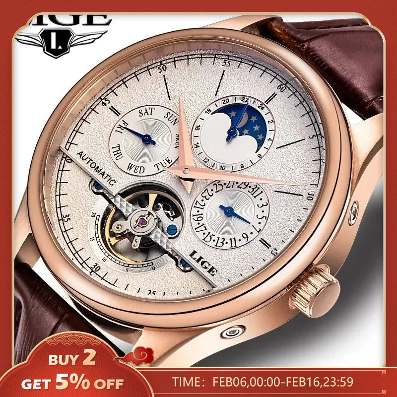 Lige Automatic Mechanical Watch