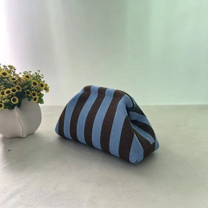 Bright Striped Knit Cloud Bag