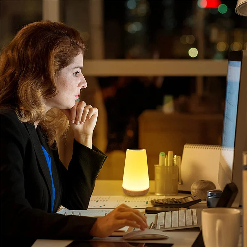 Rechargeable RGB Bedside Lamp with Remote Control