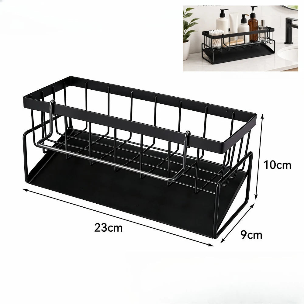 Kitchen Sink Faucet Sponge & Soap Organizer Rack