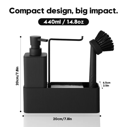 Matte Black Kitchen Soap Dispenser Set