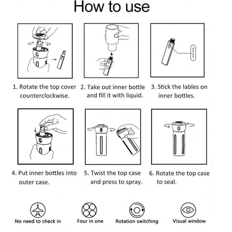 Refillable Travel Toiletry Dispenser