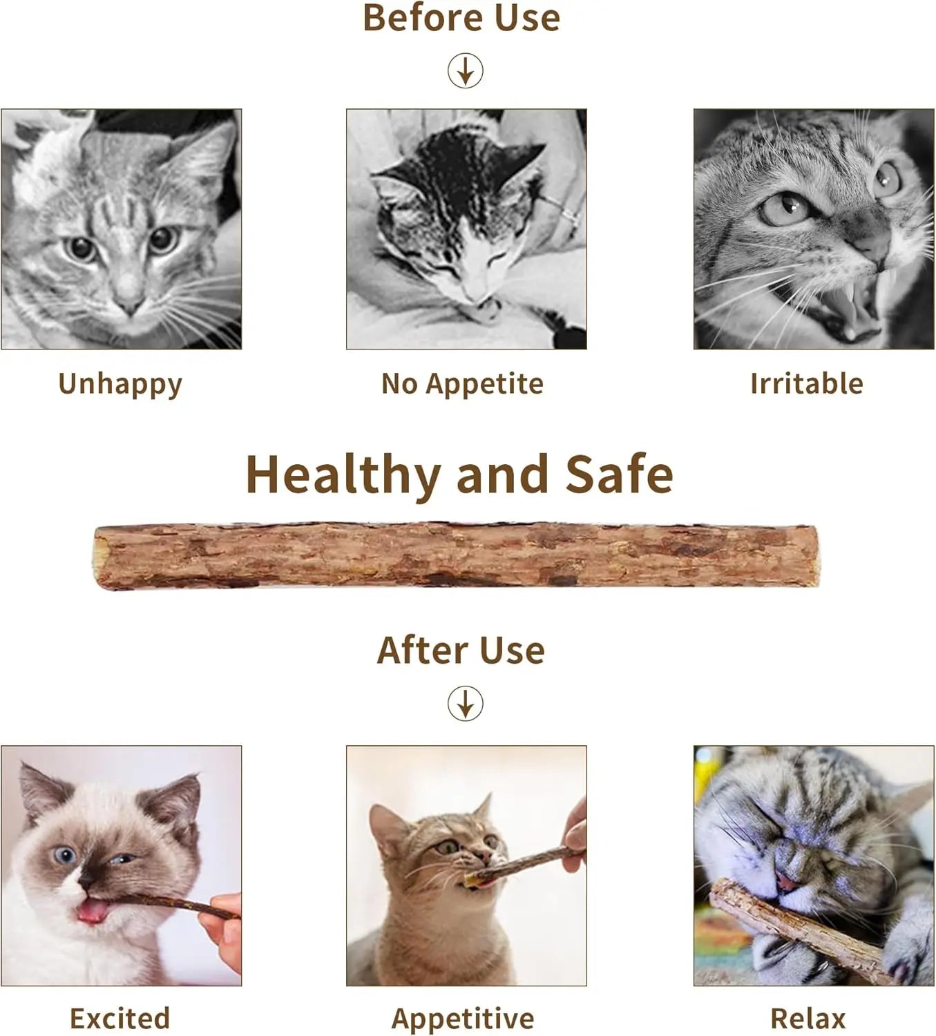 Natural Catnip Silvervine Chew Sticks for Cats