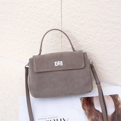 Women’s Suede Leather Flap Shoulder & Crossbody Bag