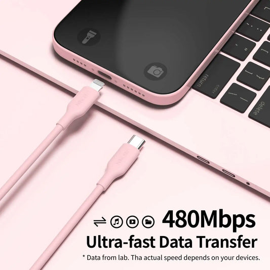 Silicone USB-C to Lightning Cable