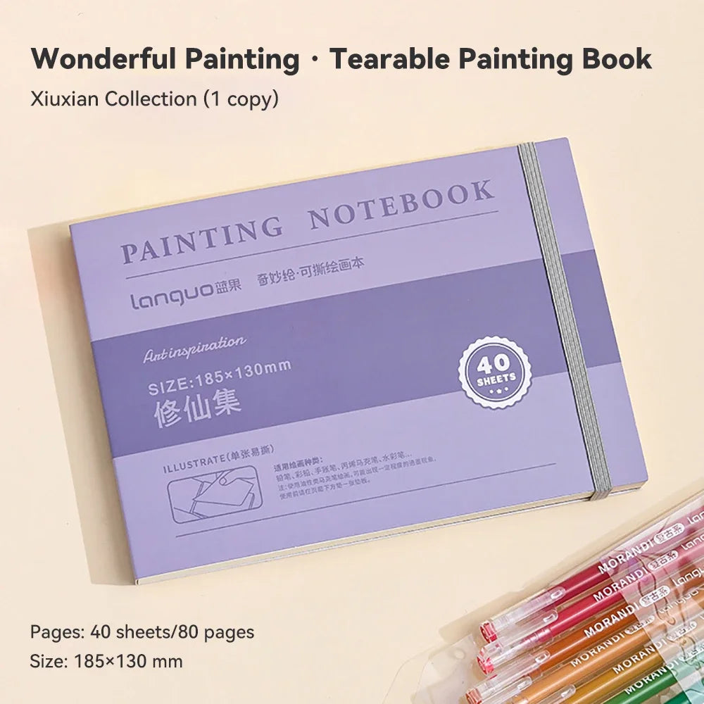 Portable 40-Sheet Mini Sketchbook – 250GSM Thick Paper
