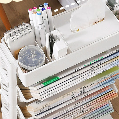 Movable Rotating Bookshelf Organizer