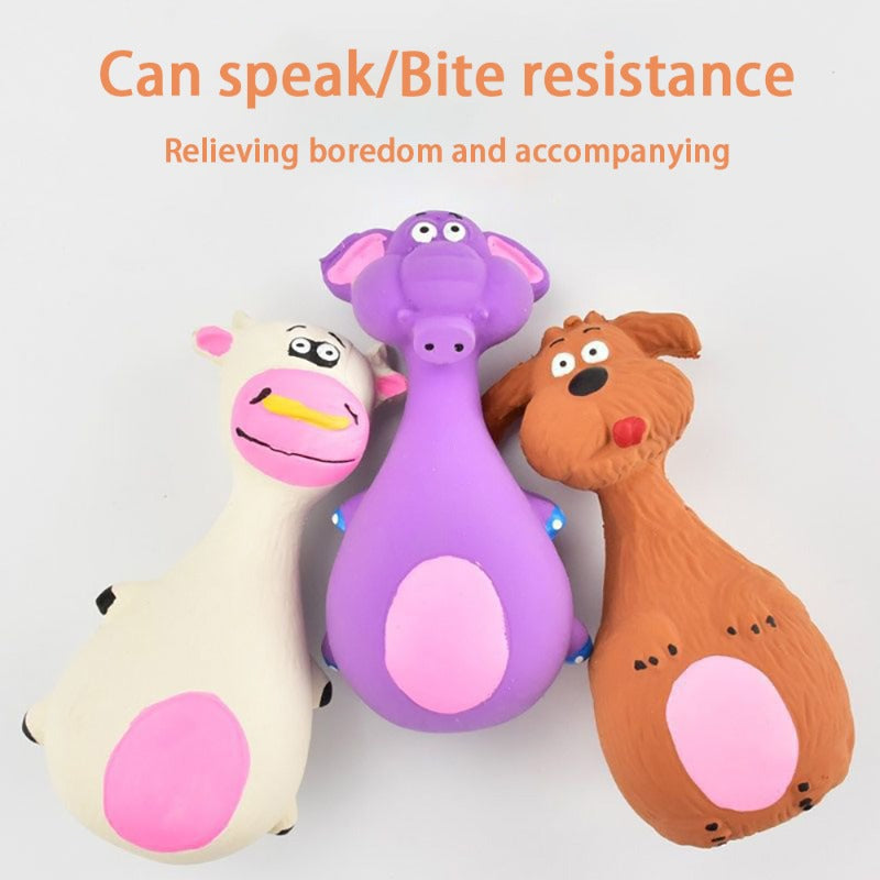 Cartoon Squeaky Rubber Dog Toy