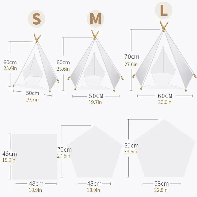 Pet Teepee Tent House with Cushion