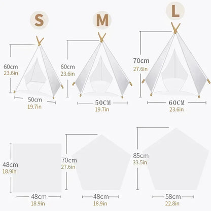 Pet Teepee Tent House with Cushion