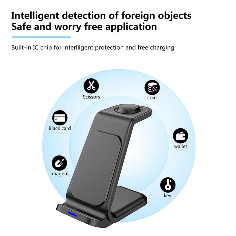 3-in-1 Portable Magnetic Wireless Charging Stand