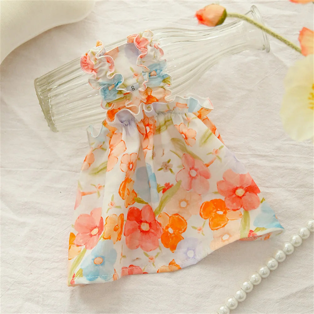 Floral Summer Princess Dress for Cats