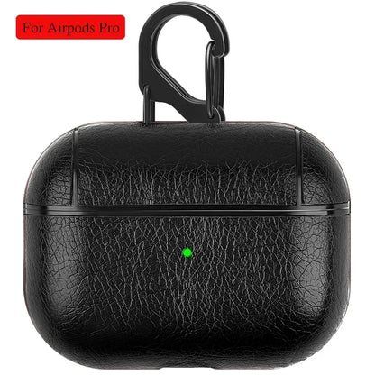 PU Leather Earphone Case For Apple AirPods With Keychain