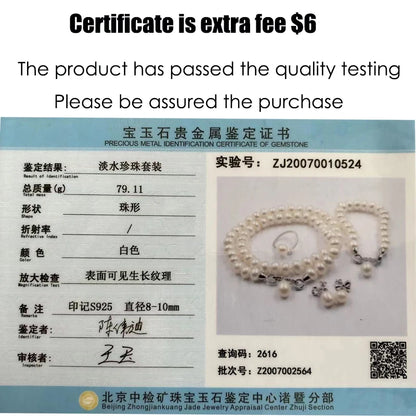 925 Silver Freshwater Pearl Wedding Jewelry Set
