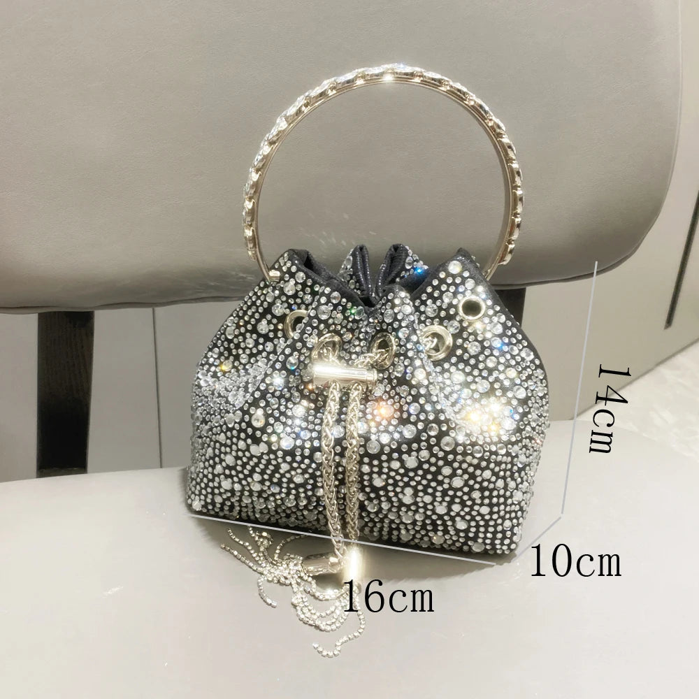 Luxury Rhinestone Bucket Evening Bag