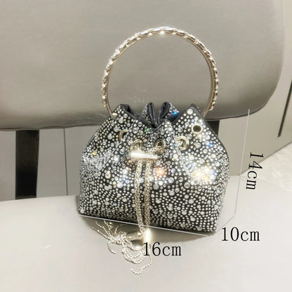 Luxury Rhinestone Bucket Evening Bag