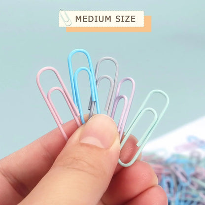 Pastel Metal Paper Clips Set