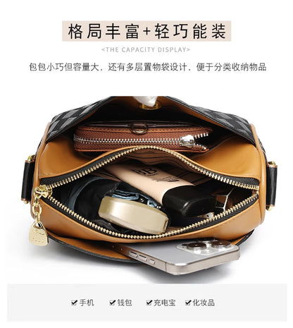 Plaid PU Leather Crossbody Shoulder Bag