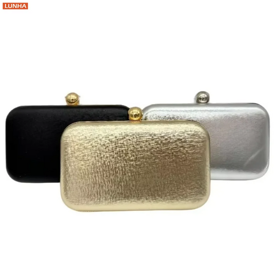 Vintage Metallic Box Clutch Bag