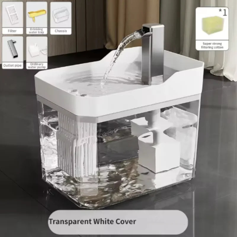 Transparent Cat Water Fountain