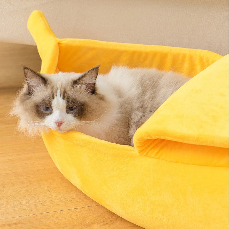 Funny Banana Pet Bed House for Cats & Small Dogs