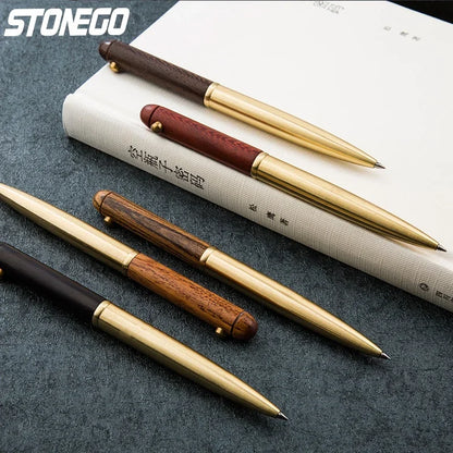 0.5mm Wooden Retractable Roller Ball Pens