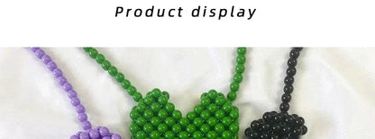 Mini Heart Beaded Crossbody Bag