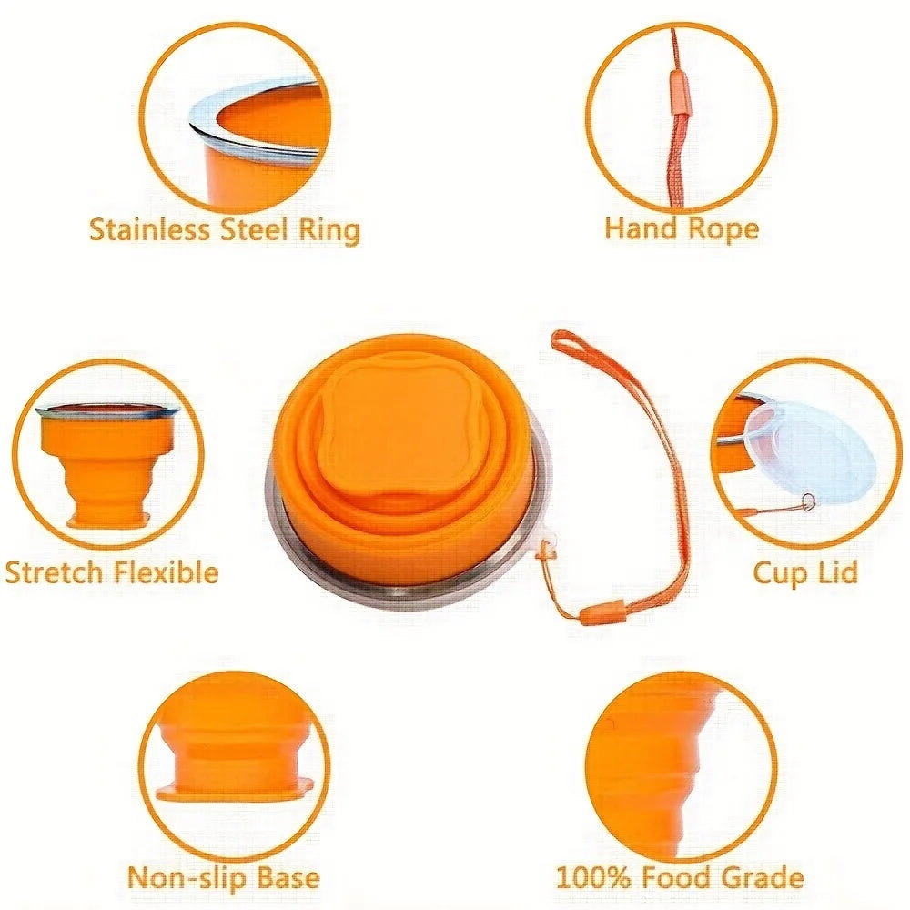 Collapsible Silicone Travel Cup with Lid