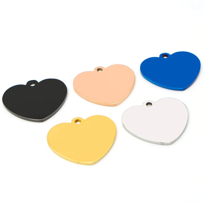 Heart-Shaped Stainless Steel Pet ID Tag Set