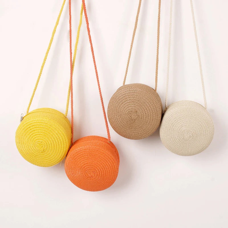 Round Straw Crossbody Bag